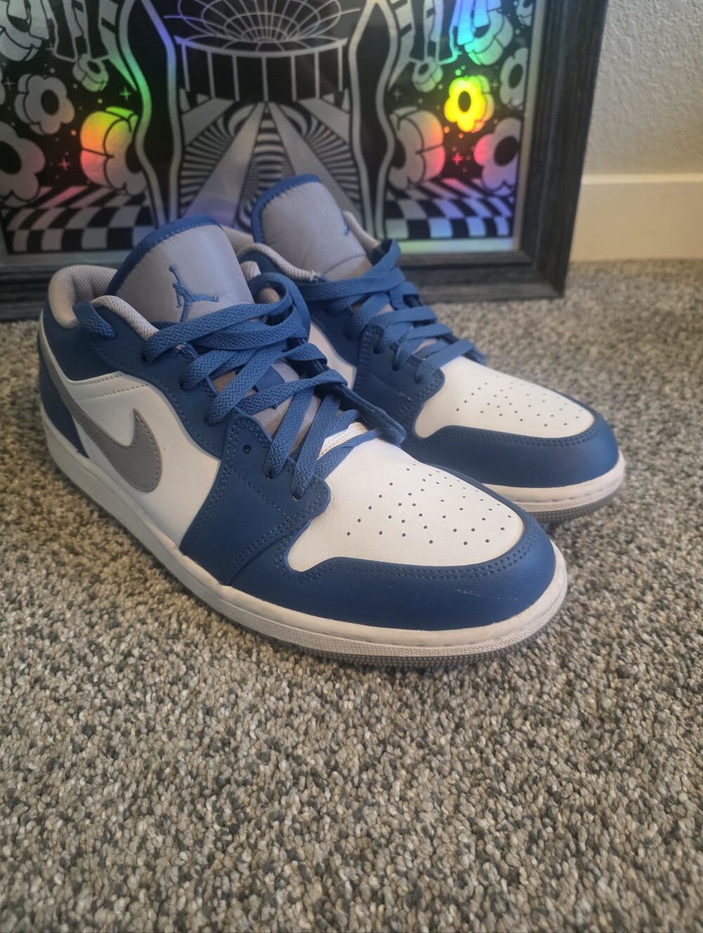Air Jordan 1 Low GS 'True Blue Cement' 11